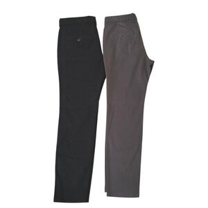 2 Perk Chino Pants Mens 31x30 (Fits 31x29) Black & Gray Slim Fit Stretch Pants